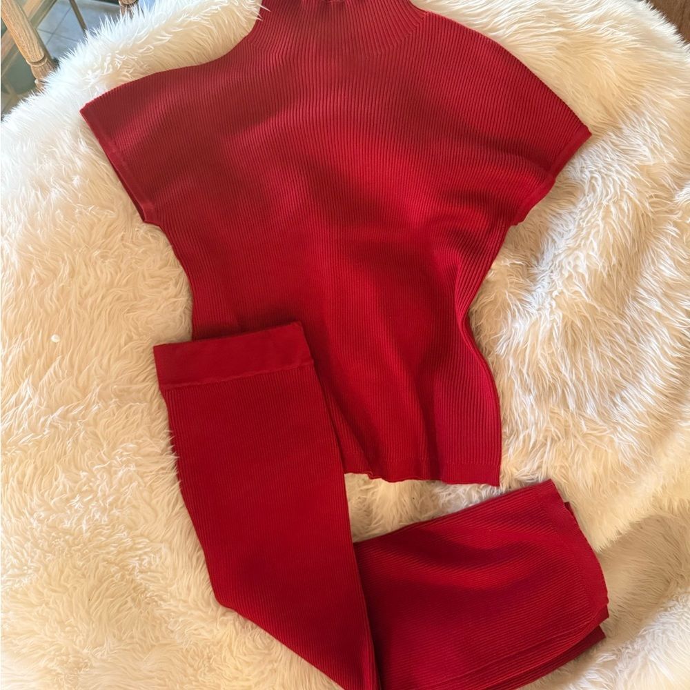 Red Knit Two-Piece Set - Picture 2 of 2